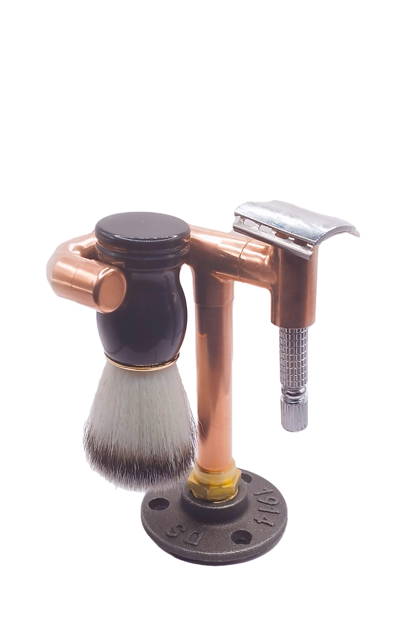 Copper shaving set holder