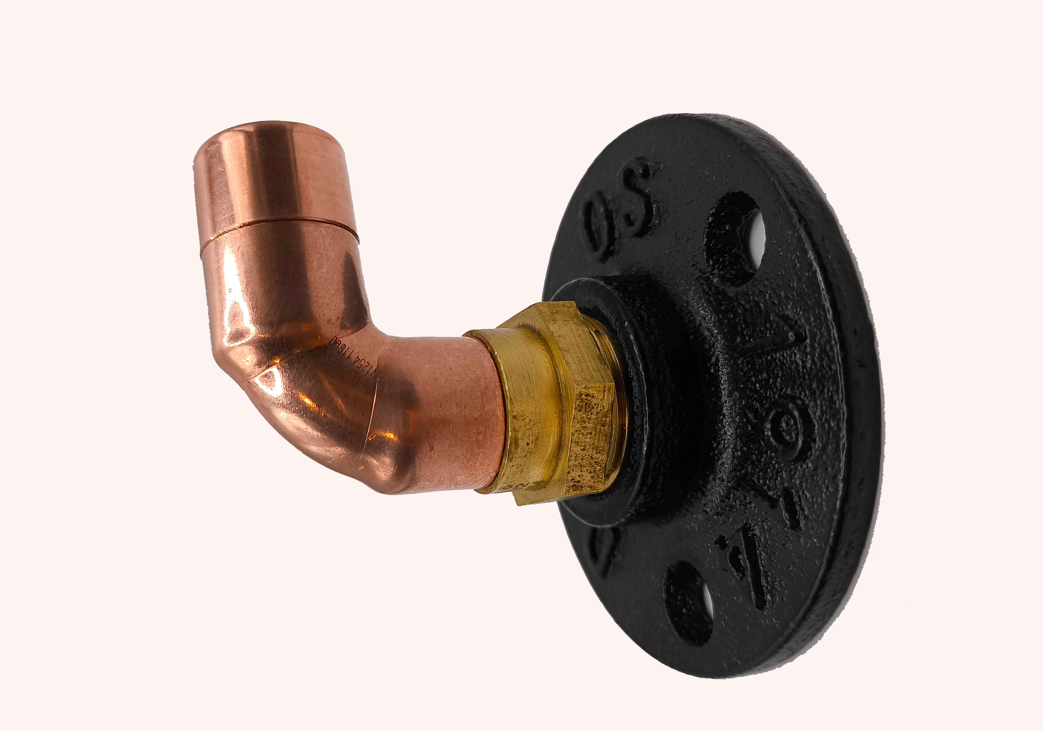 Copper coat hook / curtain tie back - V2