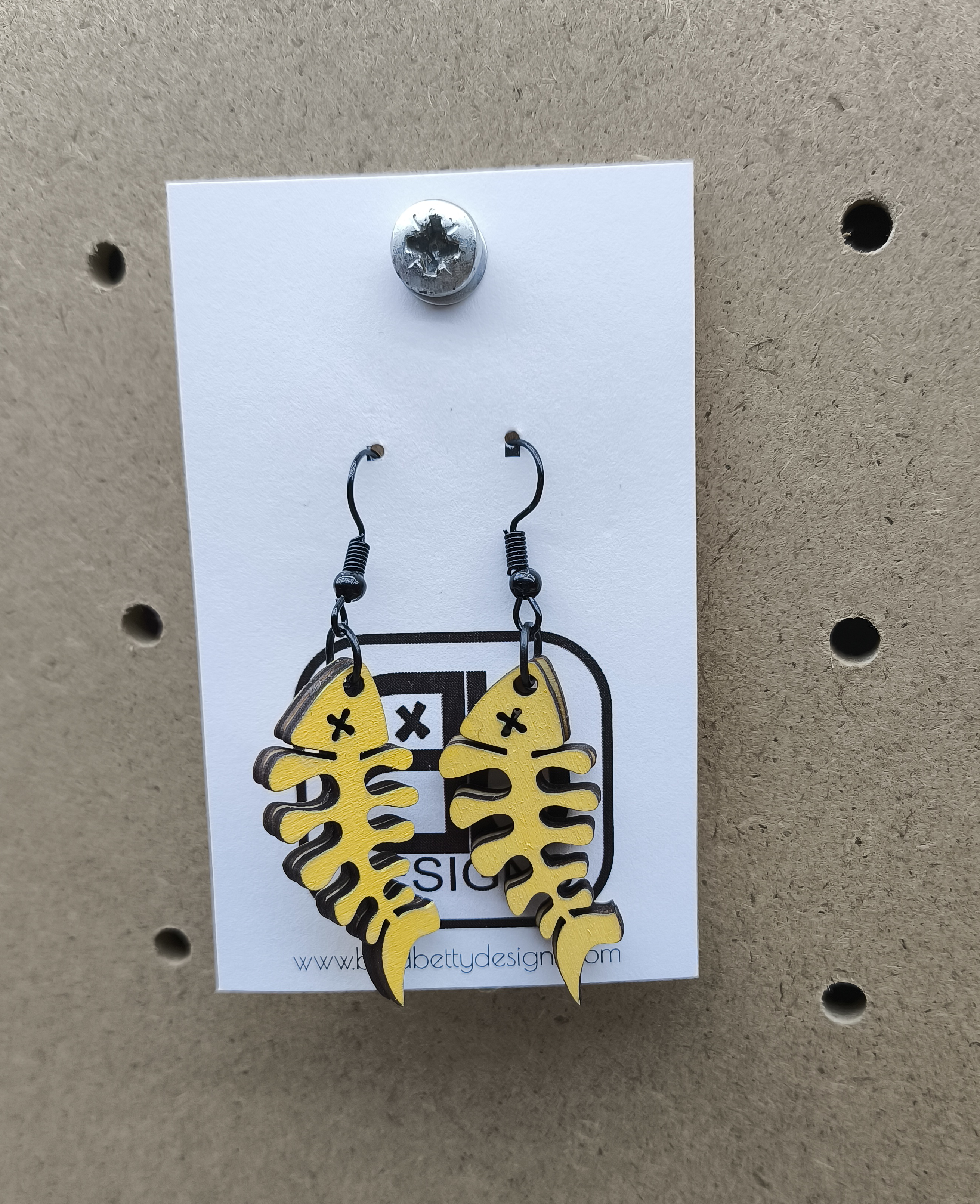 Fish Skeleton Earrings Style 2