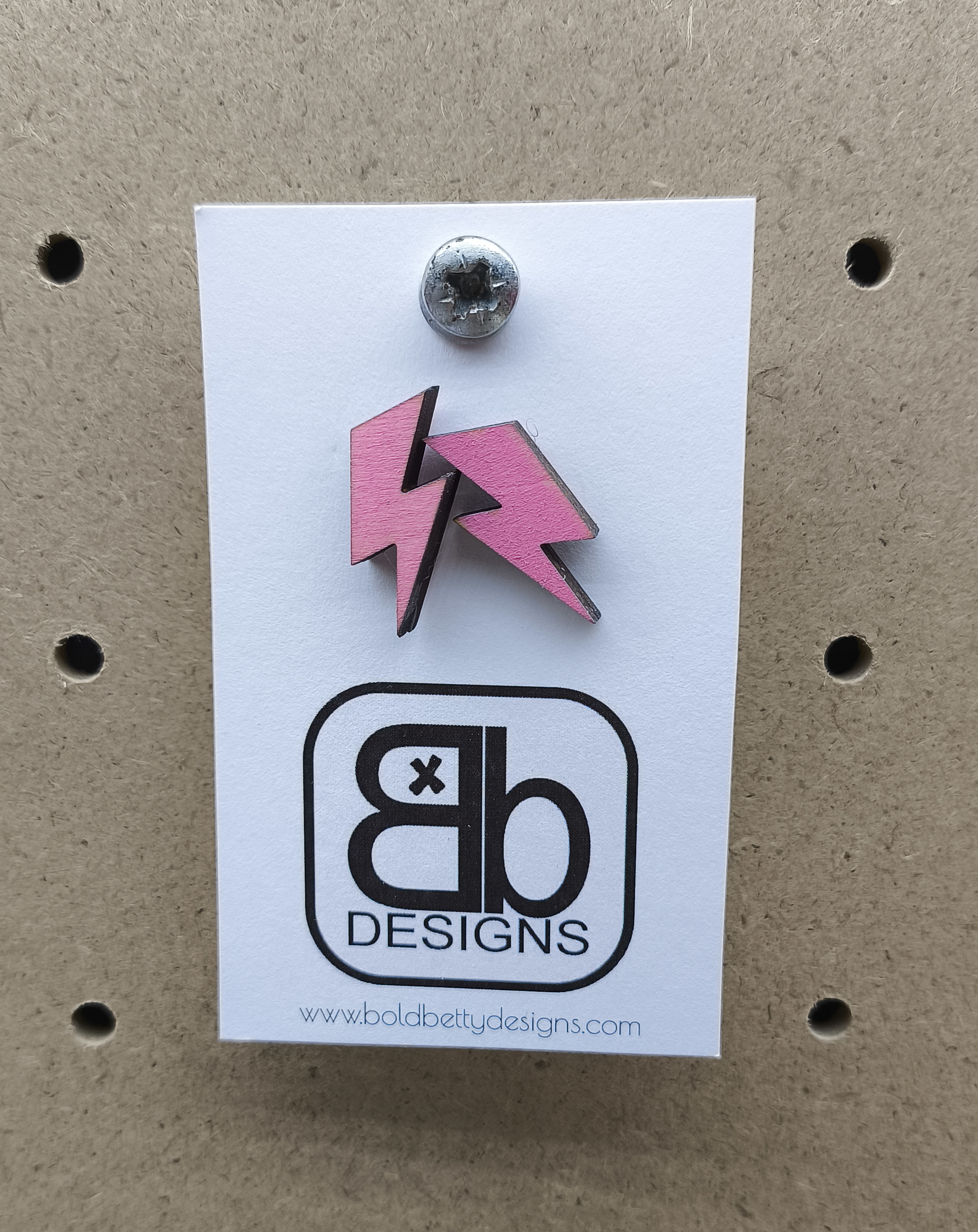 Lightning Bolt wooden stud earrings - Style 1