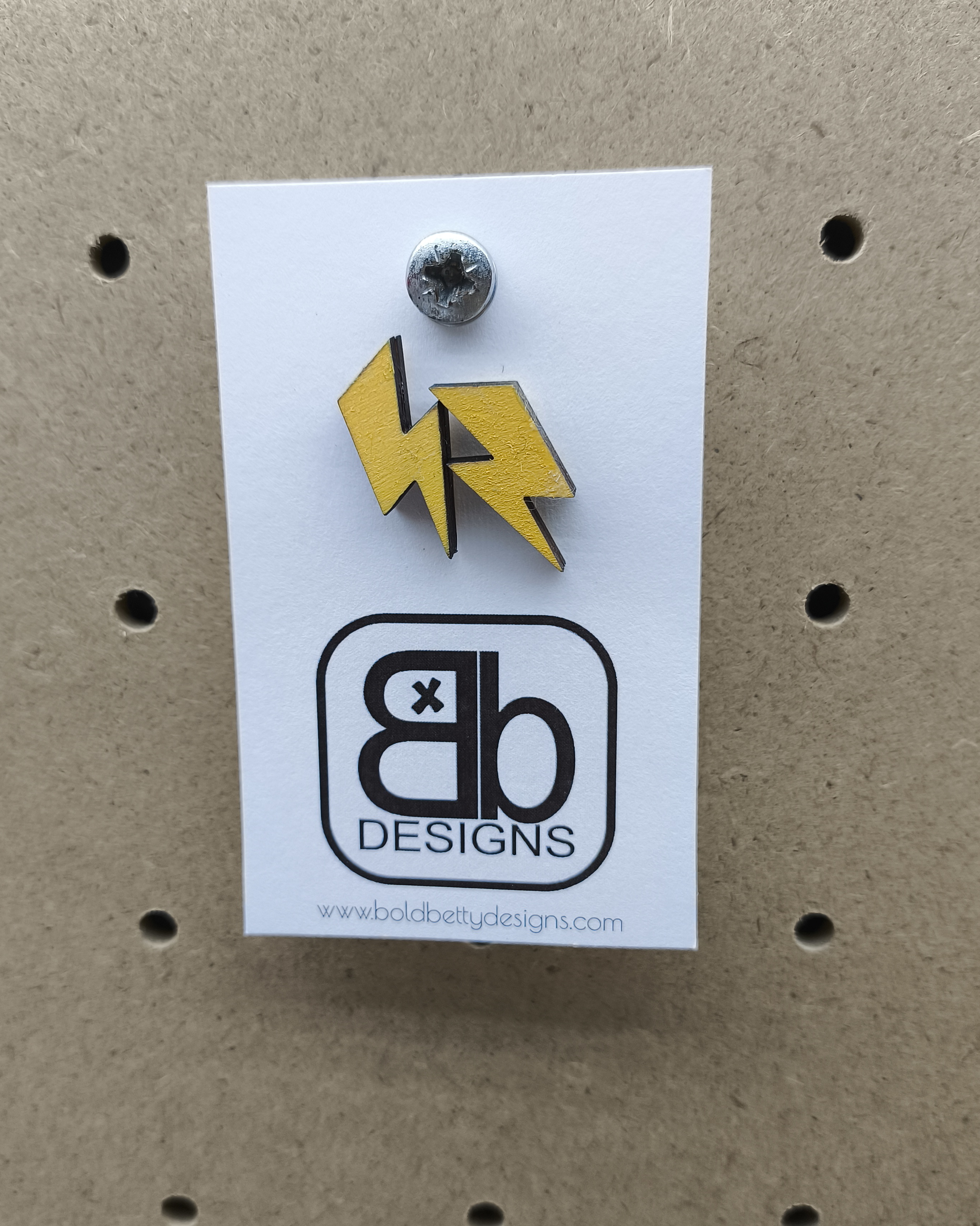 Lightning Bolt wooden stud earrings - Style 1