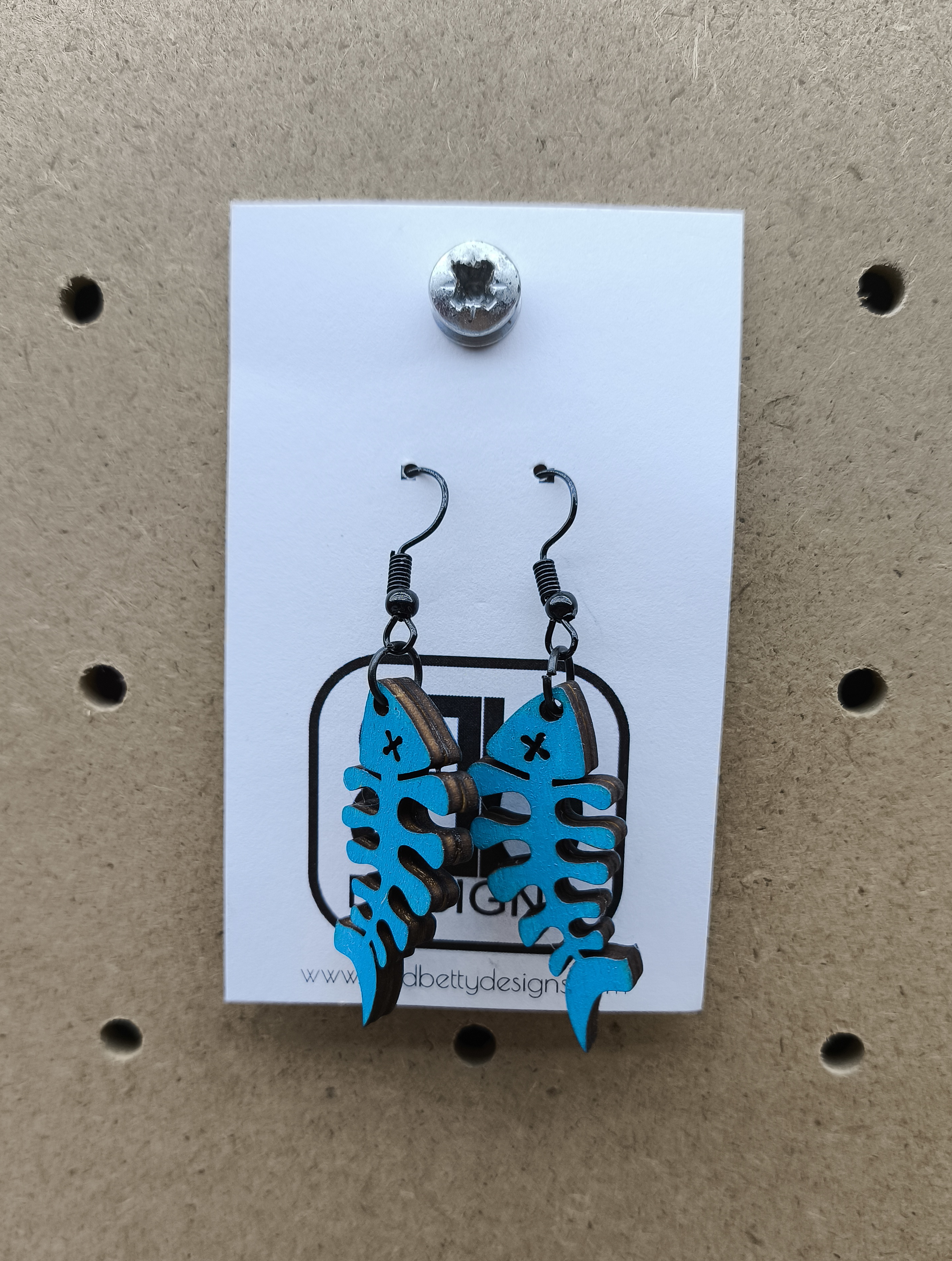 Fish Skeleton Earrings Style 2