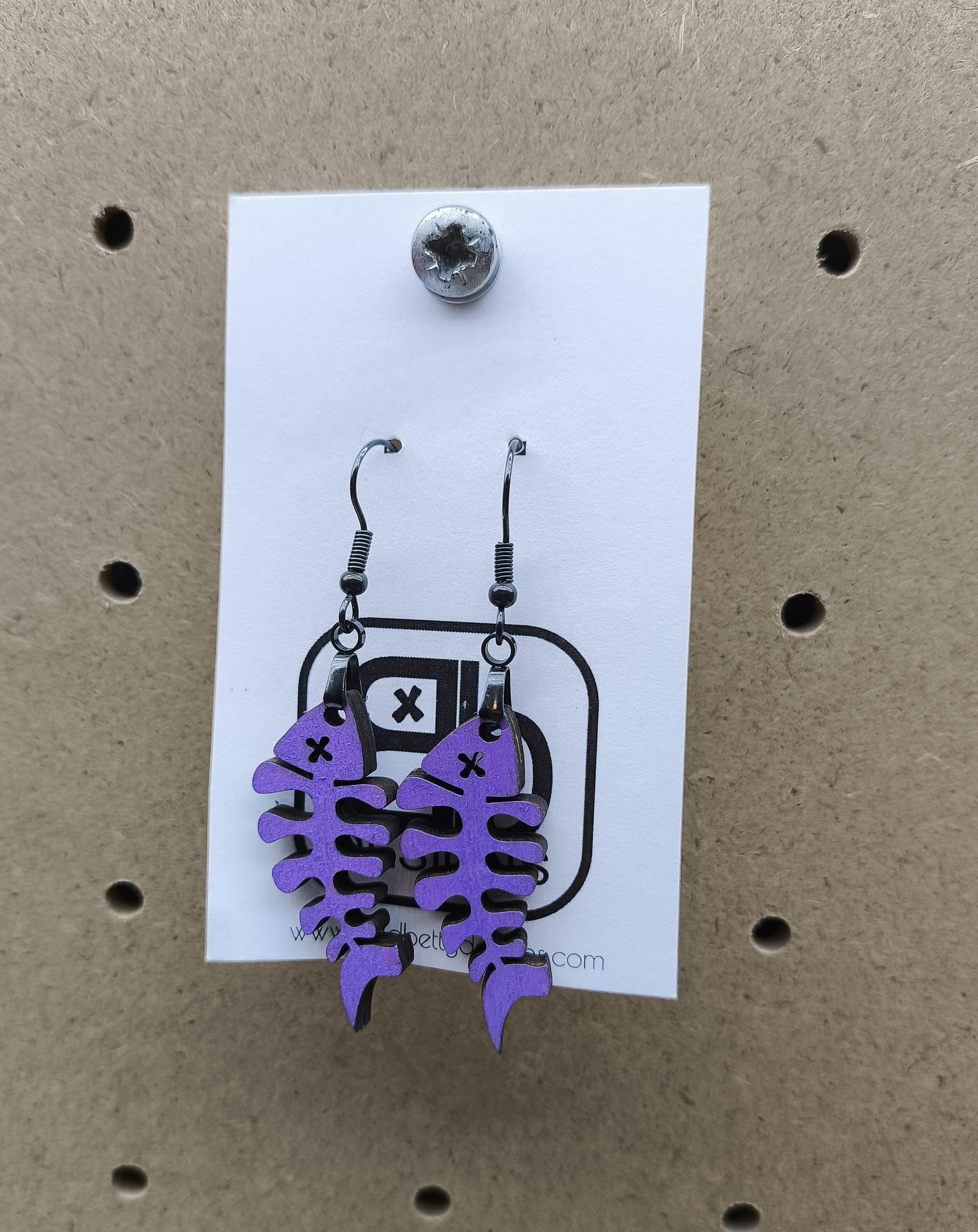 Fish Skeleton Earrings Style 2