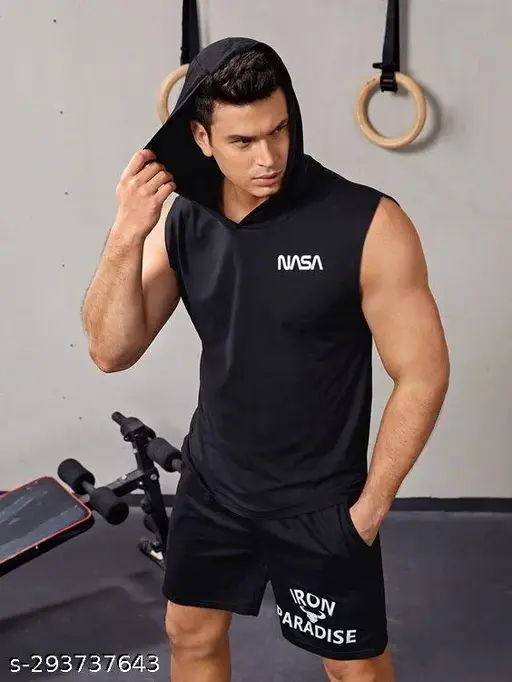 Men's Sleeveless Hoodie Set