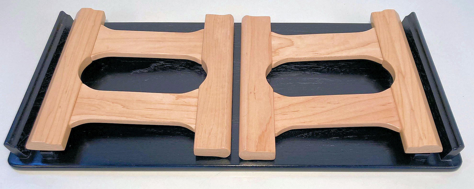 Folding Laptop Table in Walnut & Maple - Black & White