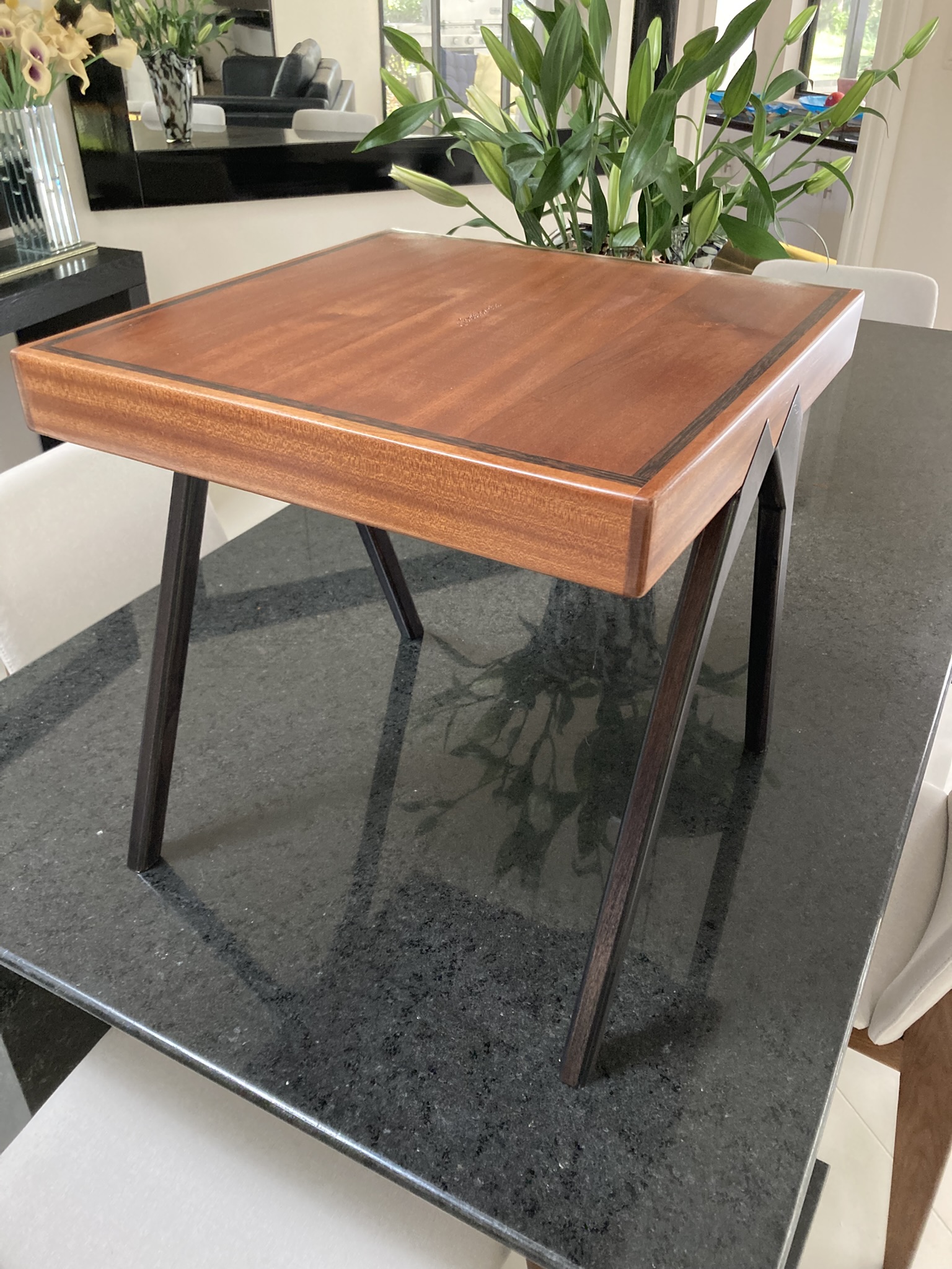 Side Table in Sapele and Walnut