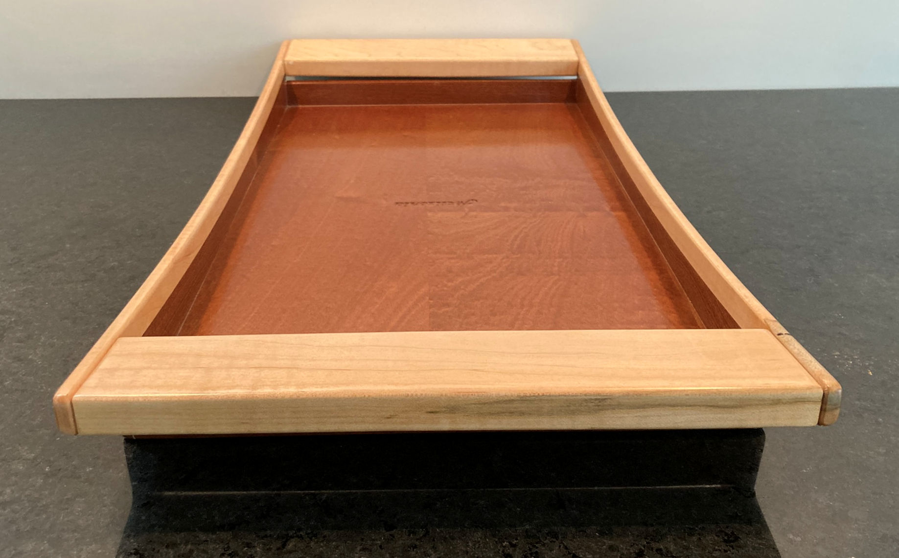 Wood Tray in African Sapele Mahogany & Ambrosia Maple - LaBella Tray