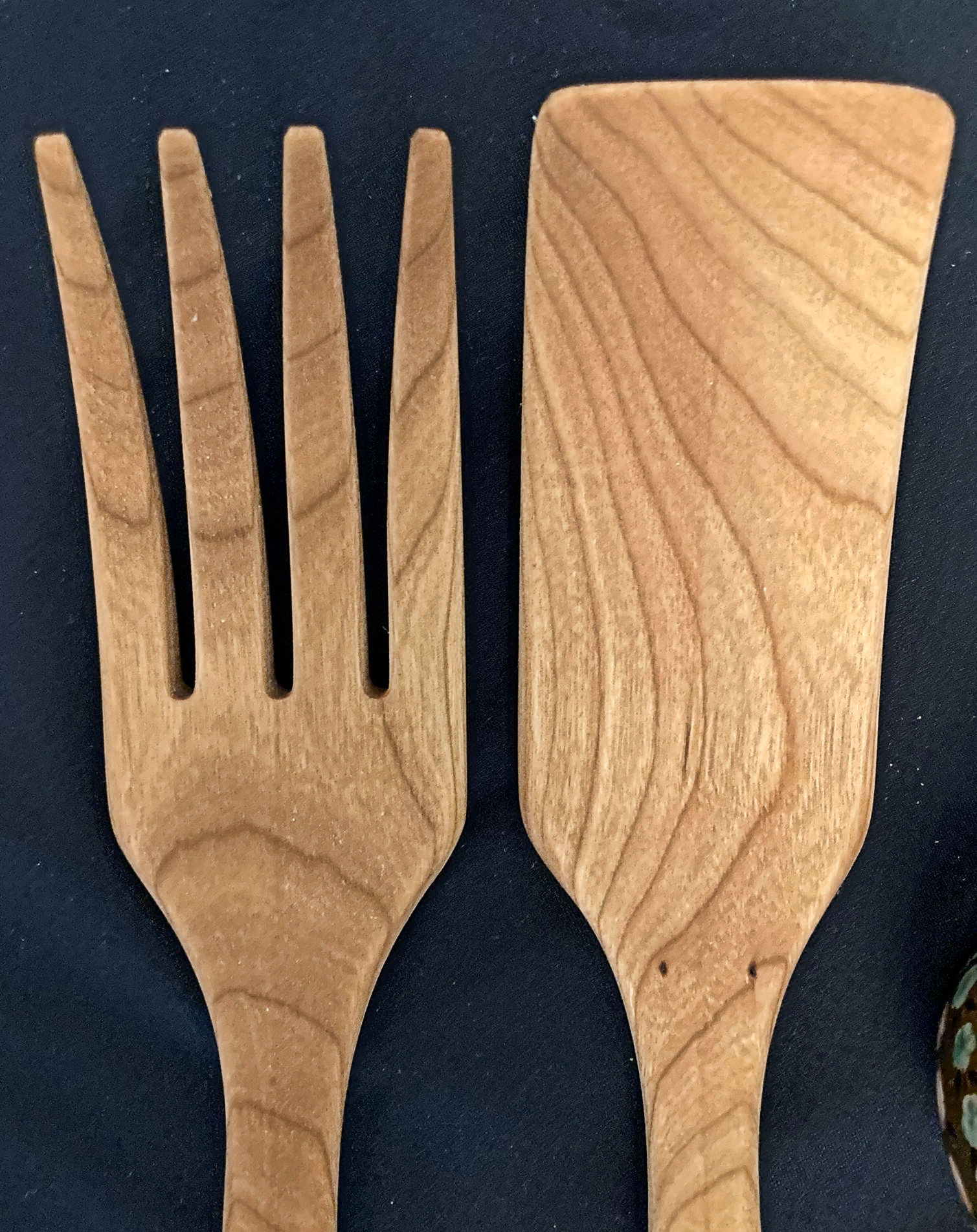 Salad Fork Set in Cherry Wood 