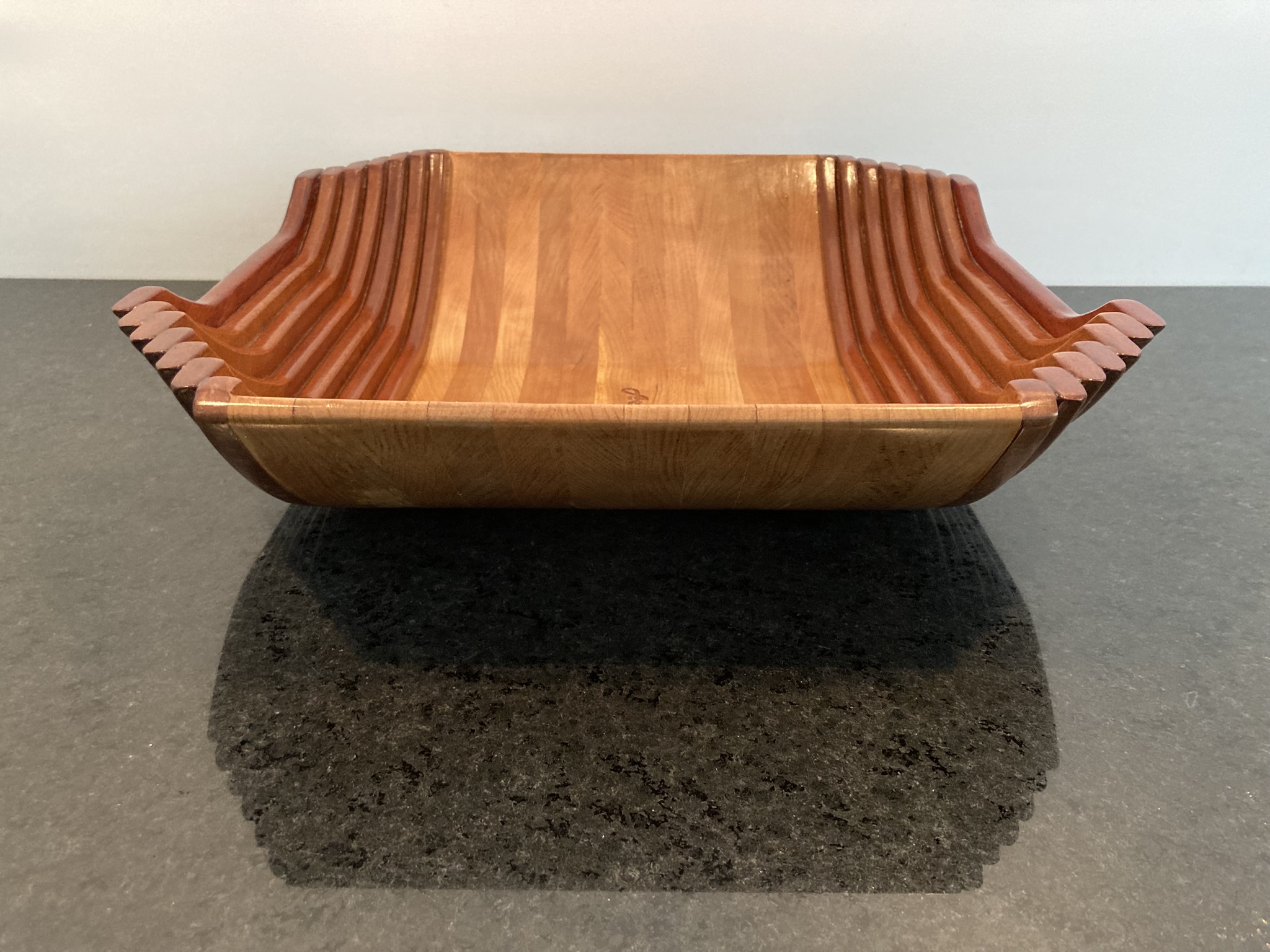 Wood Bowl Large and Square - in Cherry, African Sapele Mahogany & Red Padauk 