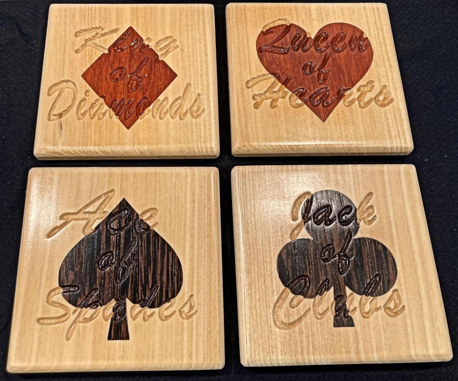 Coasters for Card Games in Maple