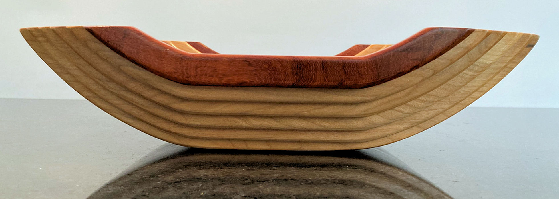 Wood Bowl in Cherry and Red Paduak