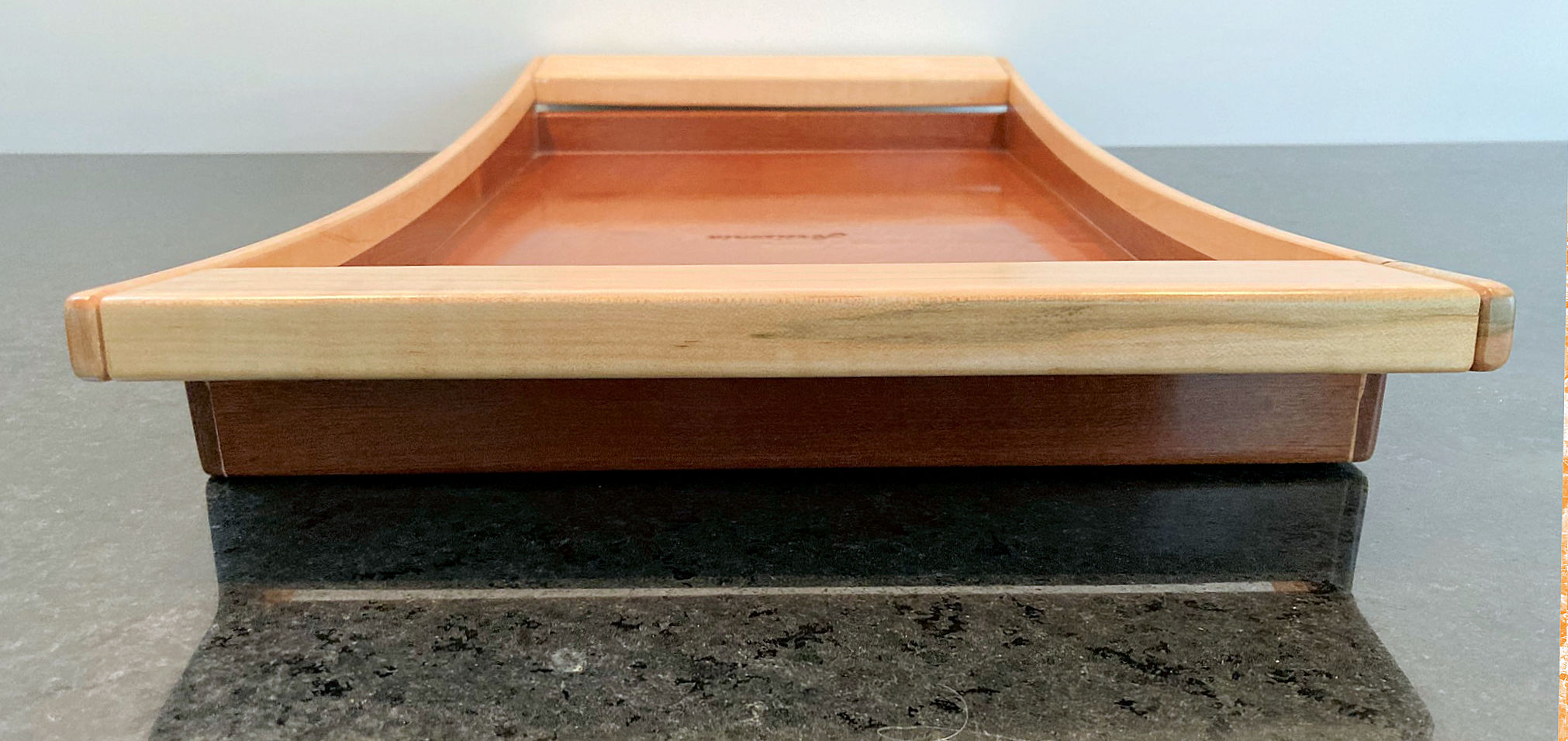 Wood Tray in African Sapele Mahogany & Ambrosia Maple - LaBella Tray