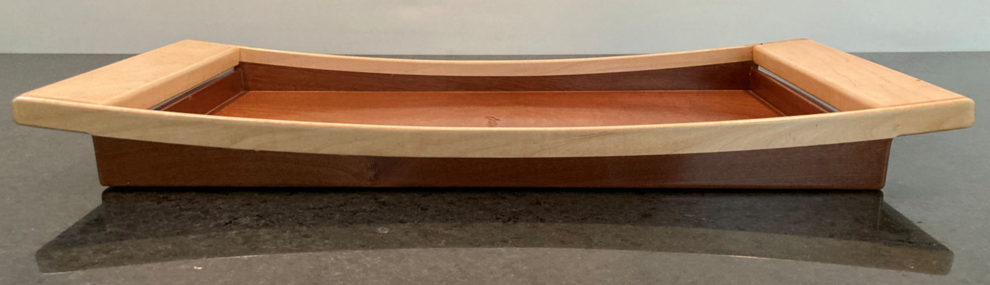 Wood Tray in African Sapele Mahogany & Ambrosia Maple - LaBella Tray