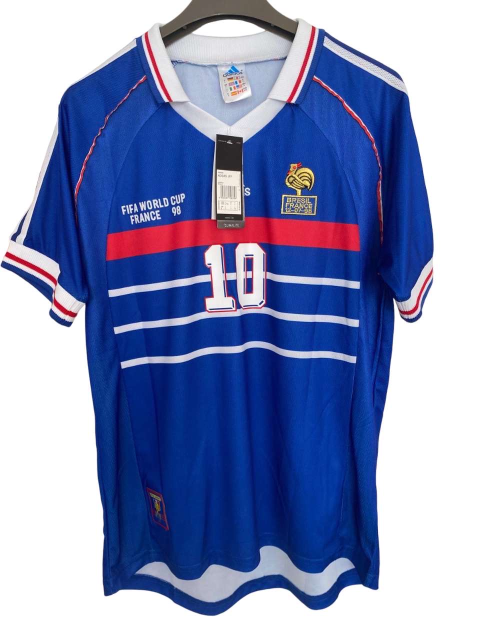Maillot Zidane Numéro 10 - Équipe de France 1998 manches courtes 