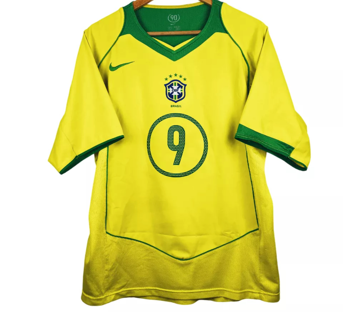 2004 Brésil Maillot Ronaldo manches courtes