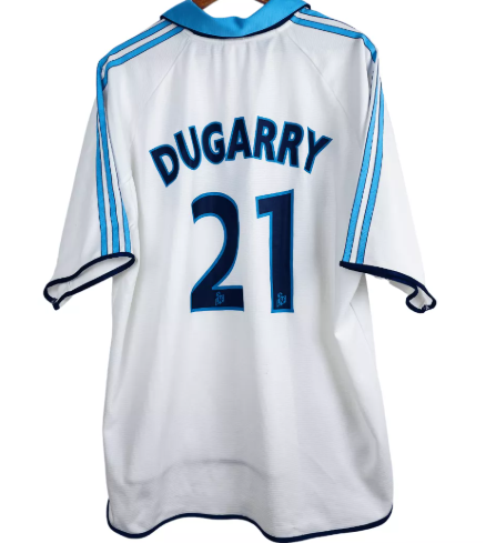 1998-1999 Olympique de Marseille domicile Maillot Dugarry manches courtes