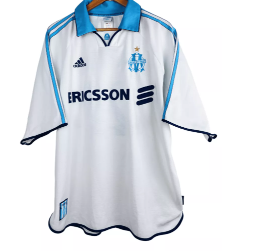 1998-1999 Olympique de Marseille domicile Maillot Dugarry manches courtes