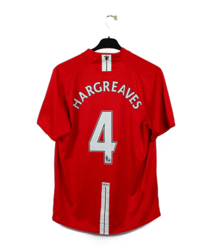 2007-2009 Manchester United Maillot Hargreaves manches courtes 