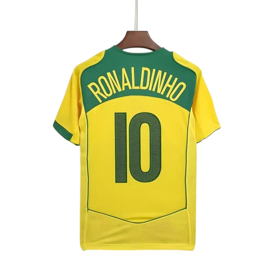 2004 Brésil Maillot Ronaldinho manches courtes
