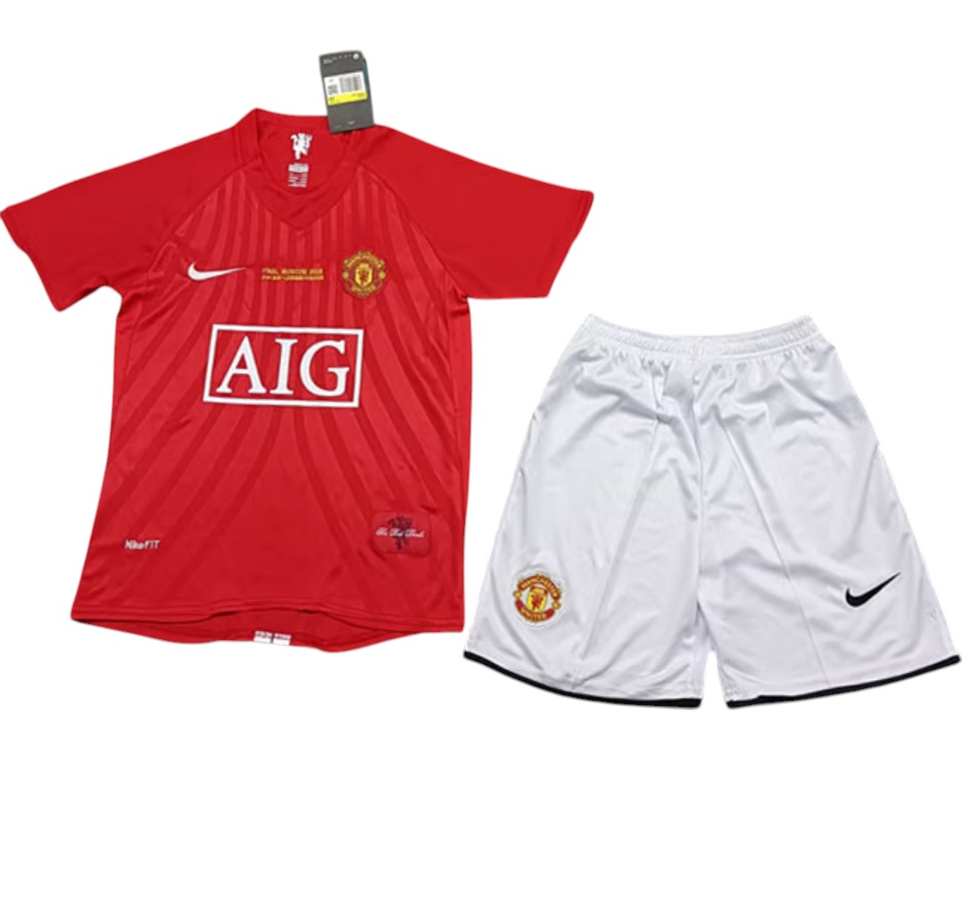 2007-2008 Manchester United maillots enfants manches courtes