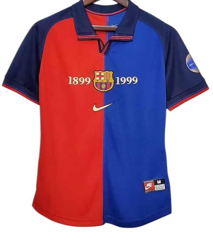 1999 FC Barcelone 100eme anniversaire Maillot manches courtes / manches longues