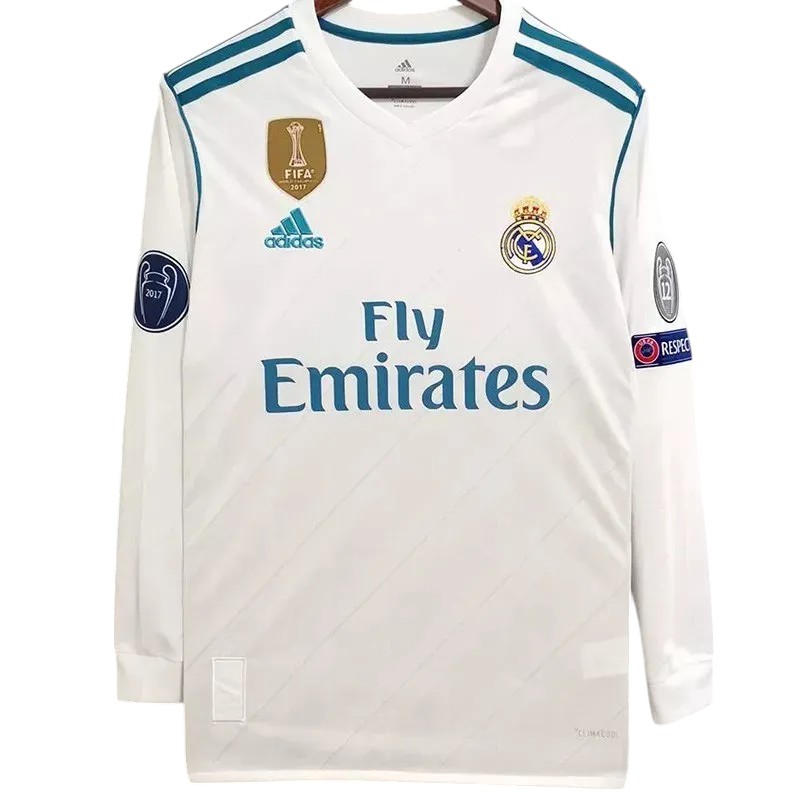 2017-2018 Real Madrid Maillot domicile manches courtes / manches longues