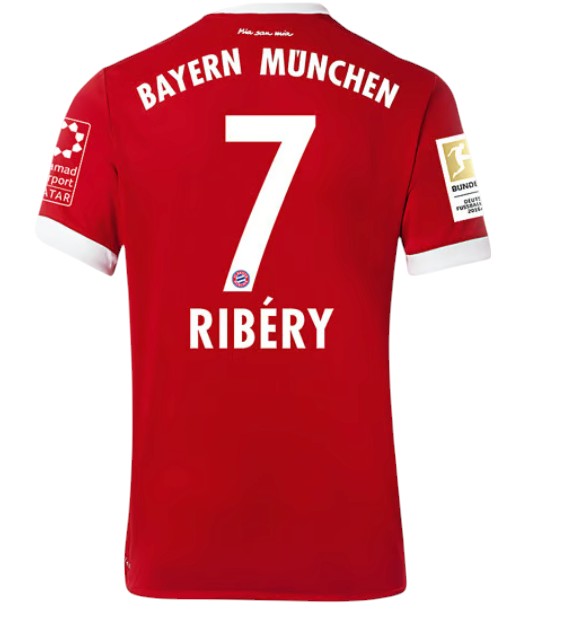 2017-2018 Bayern Munich Maillot Ribery manches courtes