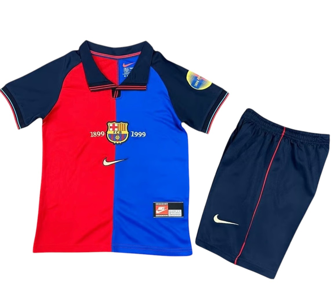 1999-2000 FC Barcelone maillots enfants manches courtes