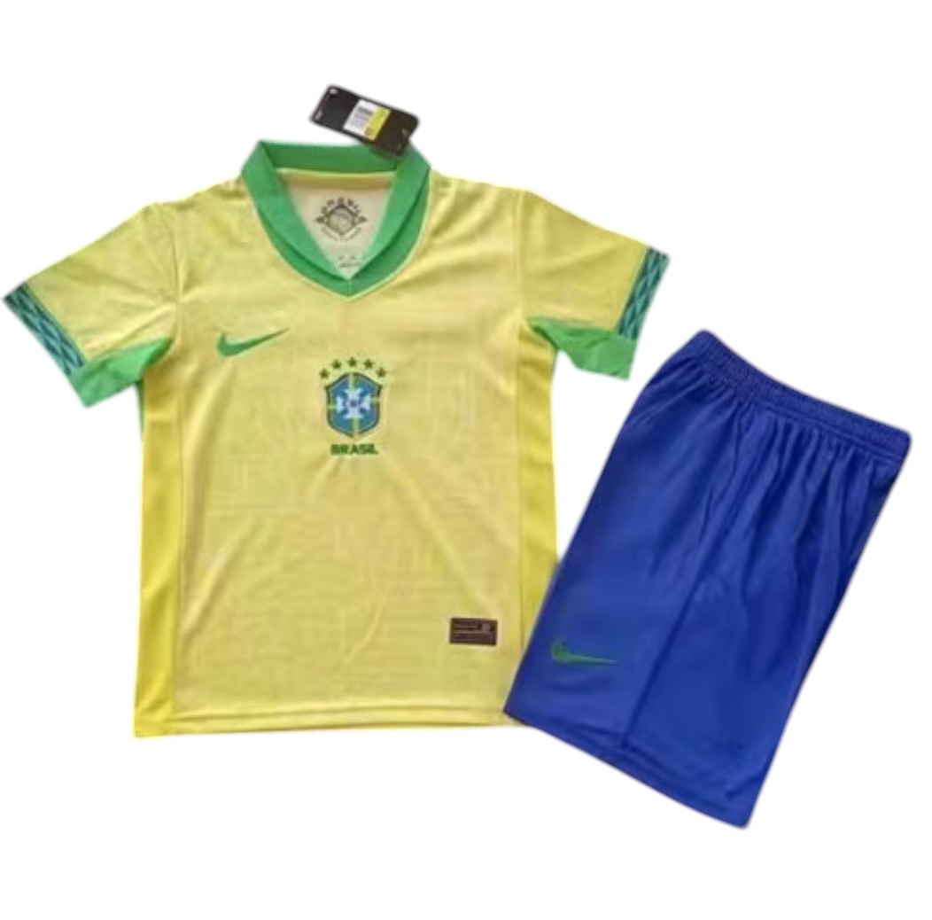 2024-2025 Brésil maillots enfants manches courtes