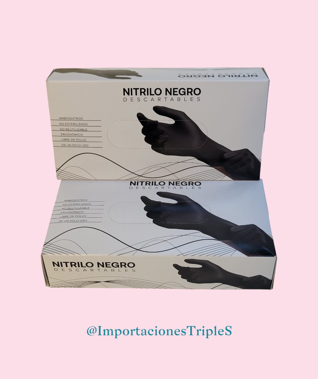 Guantes de nitrilo negros.