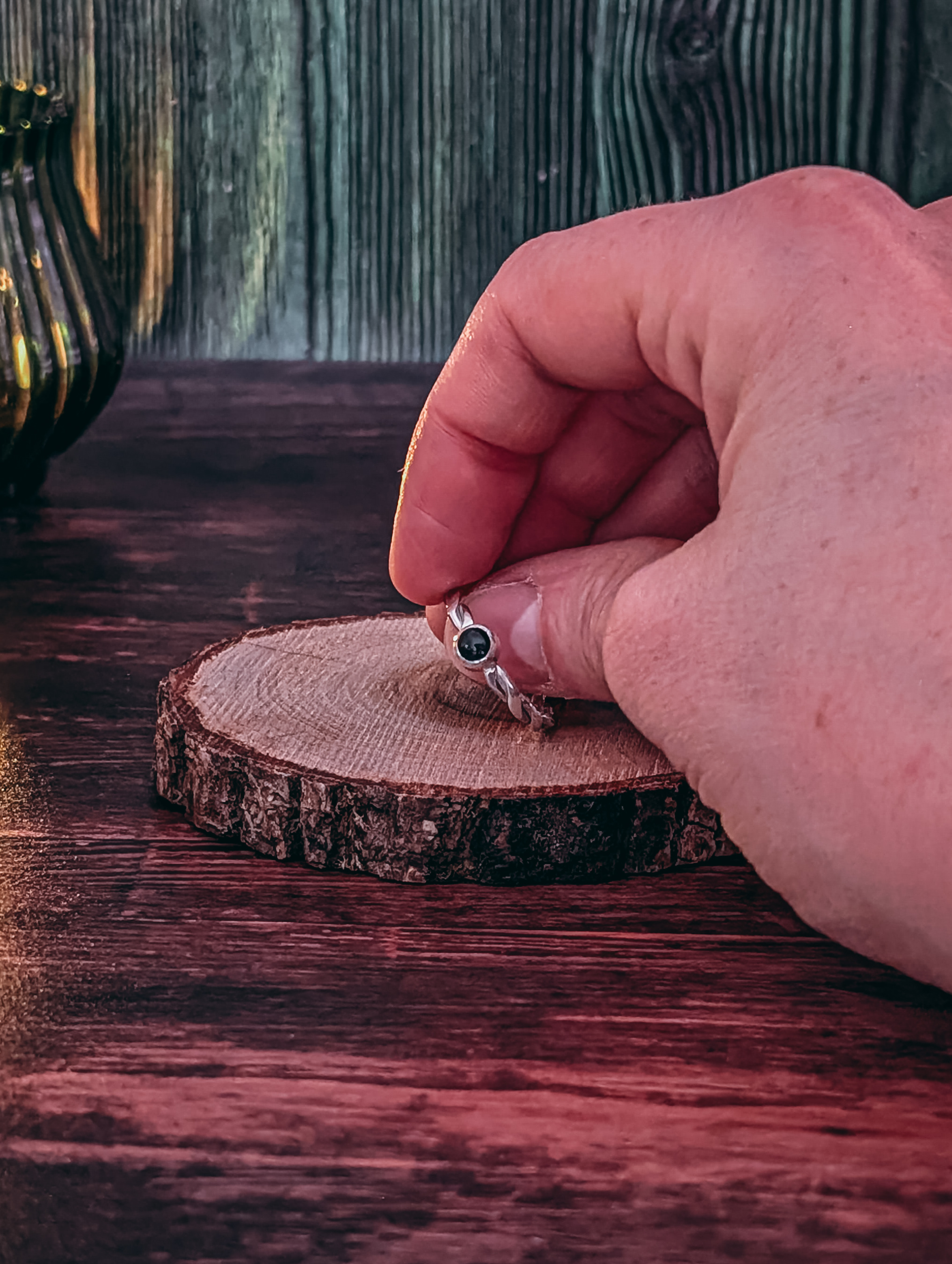 Bague Entrelacs de Front-Noir T56