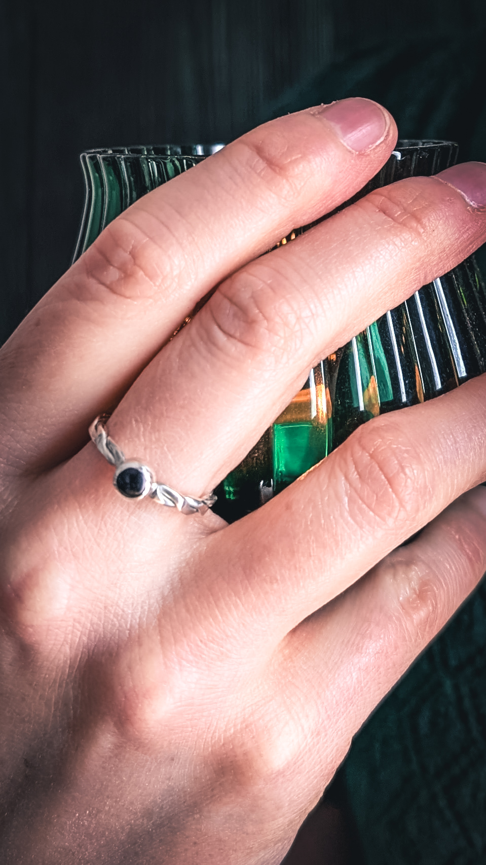 Bague Entrelacs de Front-Noir T56