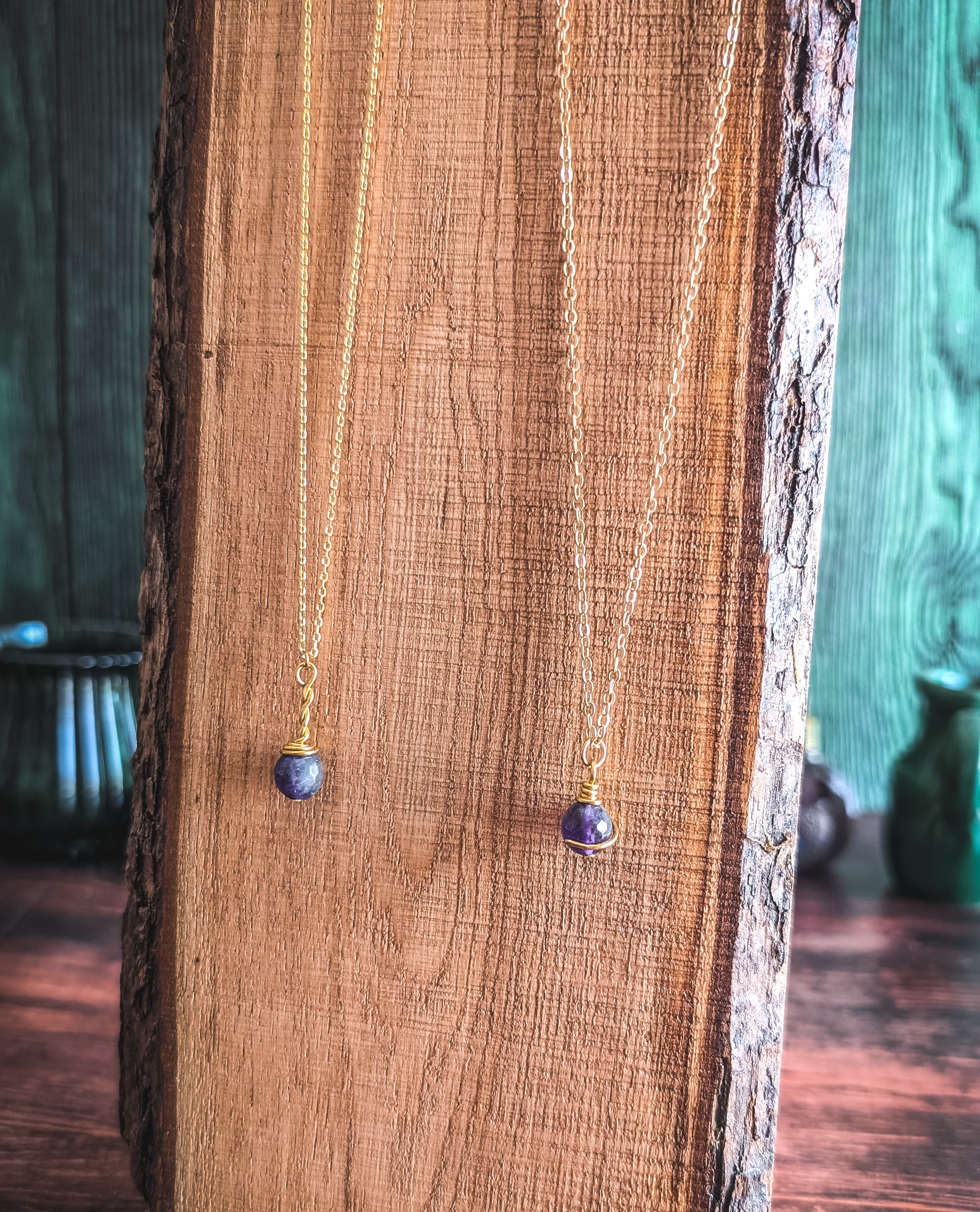 Collier Petites Lanternes - Améthyste