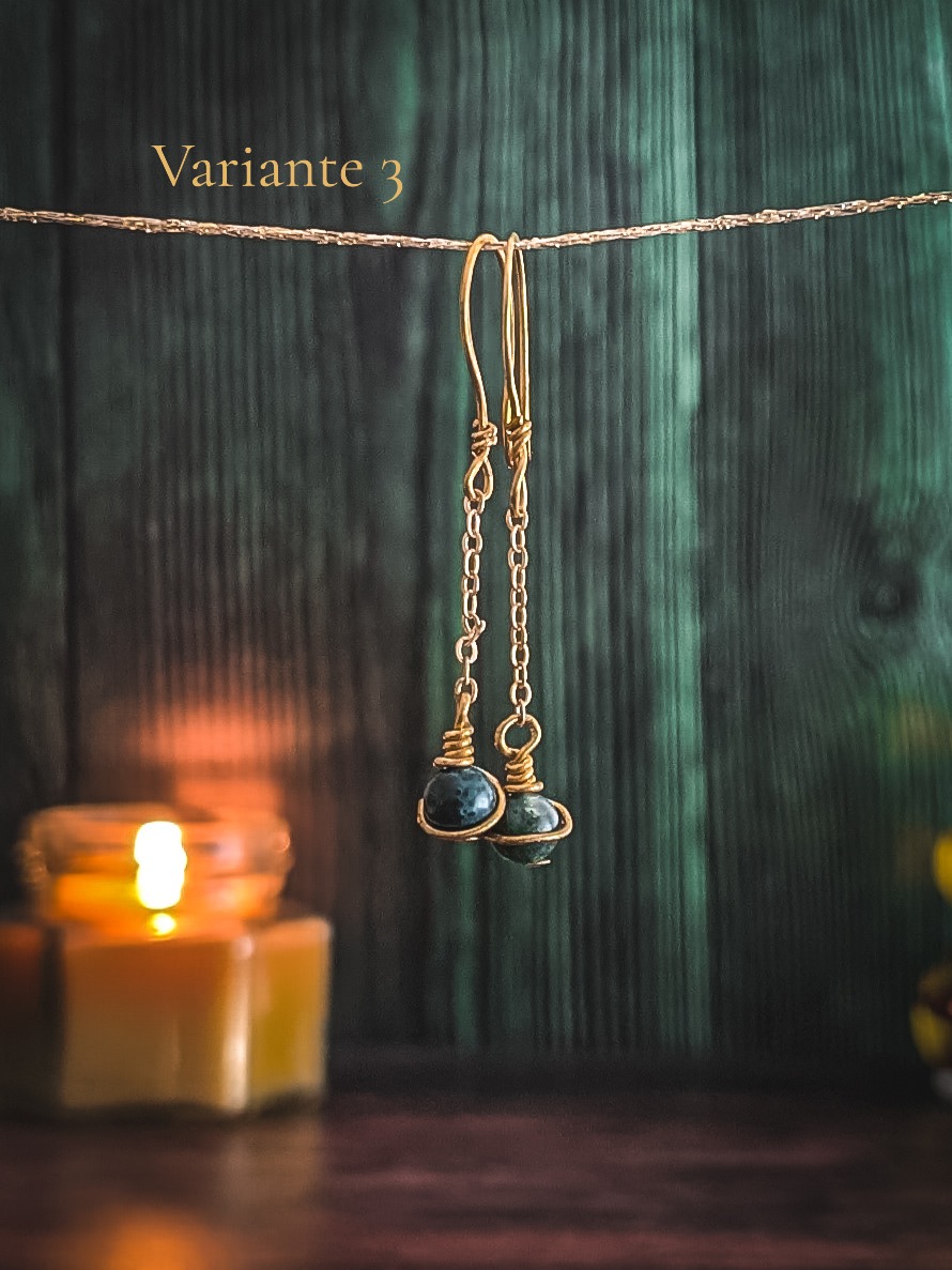 Boucles d'oreilles Petites Lanternes - Agate Mousse