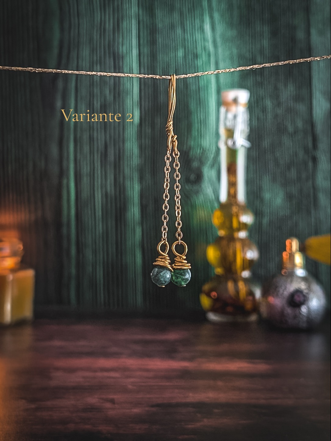 Boucles d'oreilles Petites Lanternes - Agate Mousse