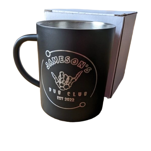 Engraved Steel Mug - Various Colours