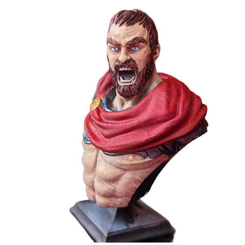 Hand-Painted Warrior Bust