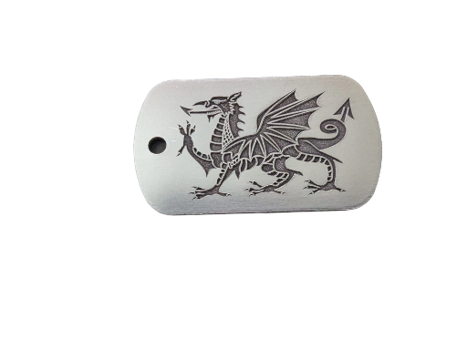 Engraved Welsh Dragon Key Ring