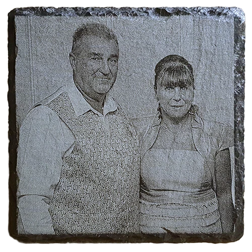 Laser Engraved Slate Photo Coasters