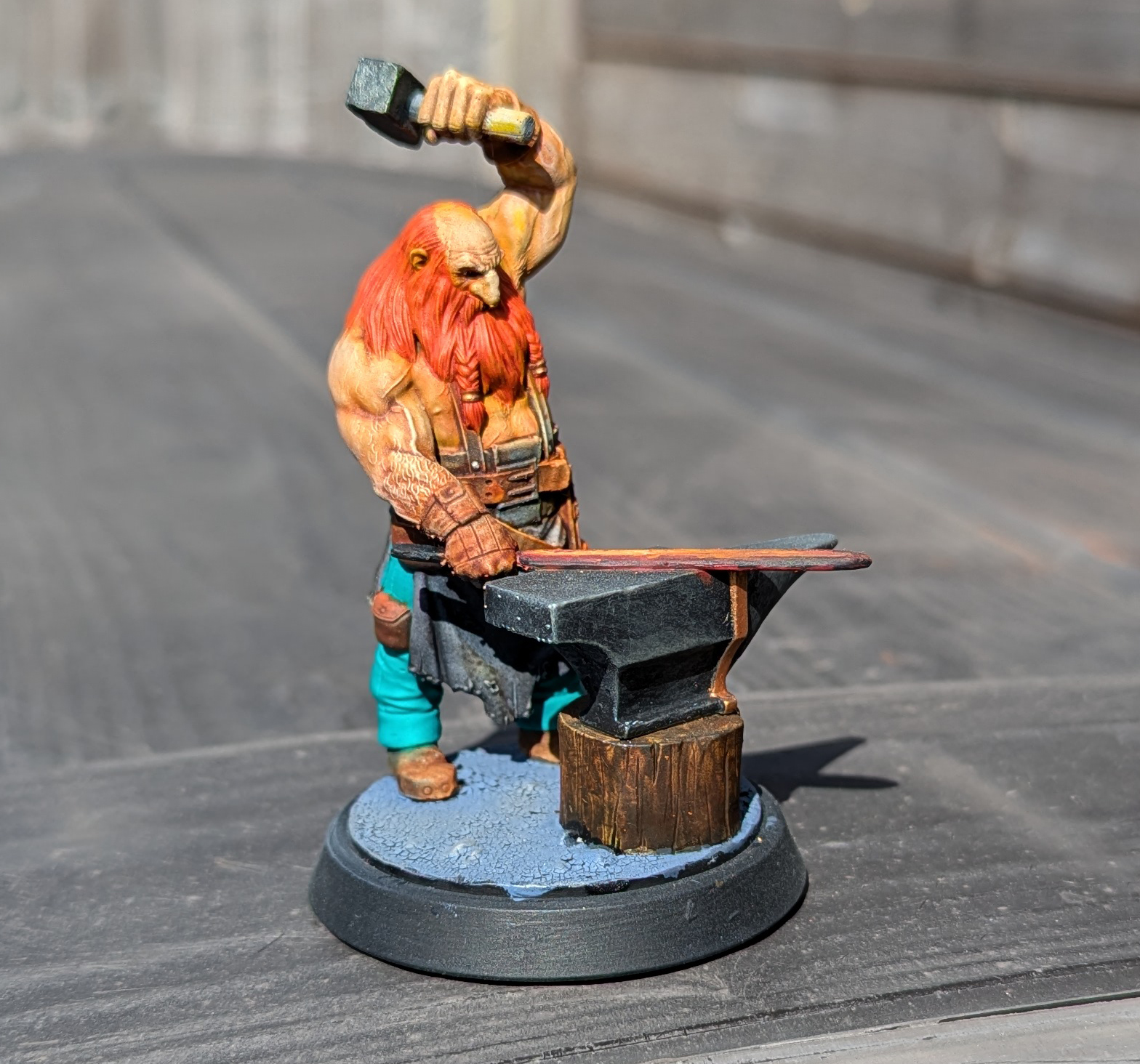 Painted Blacksmith Figurine