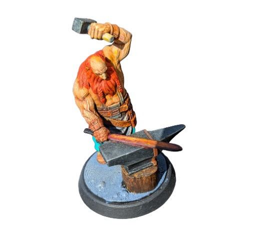 Painted Blacksmith Figurine