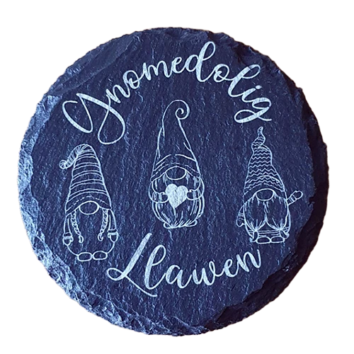 Nadolig Llawen Gnome Slate Coaster