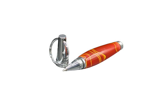 Elegant Red Ballpoint Pen Keyring