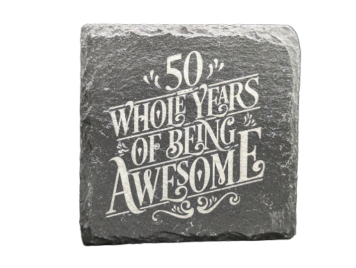 50th Birthday Slate Coaster