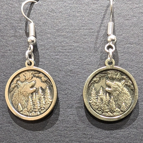 Wolf Design Earrings