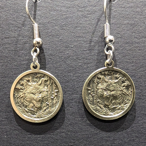 Wolf Design Earrings