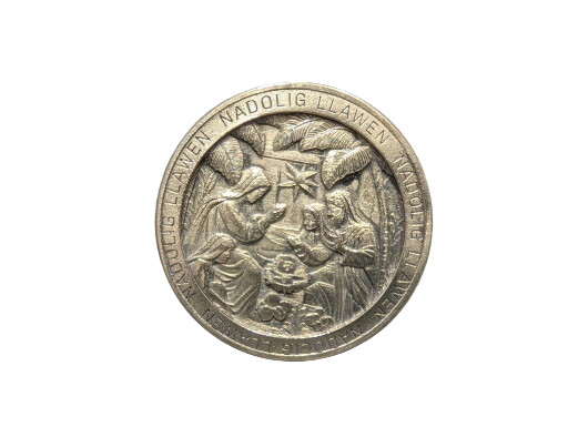 40mm Welsh Christmas Brass Coin