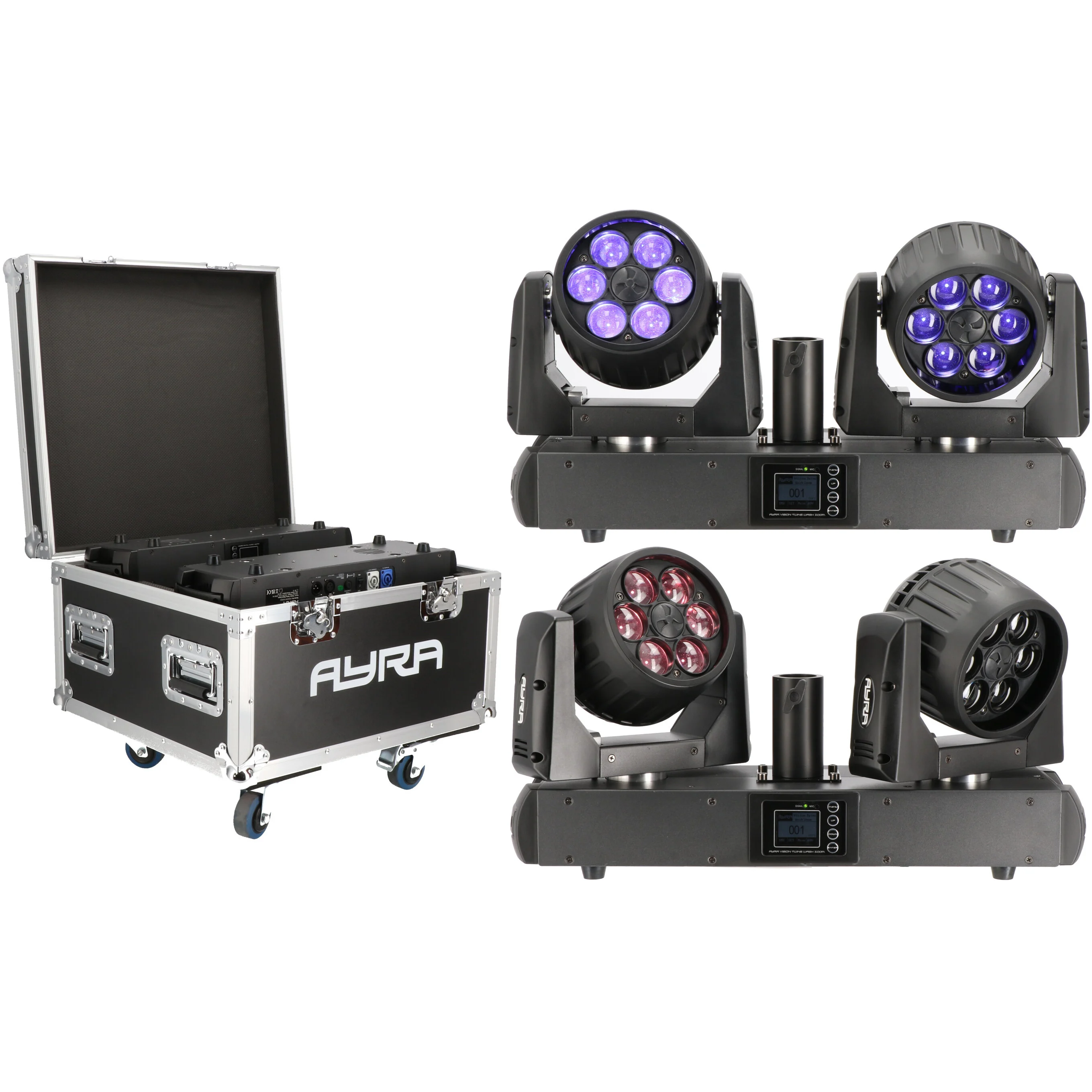 2 x Lyre double 6x15W RGBW