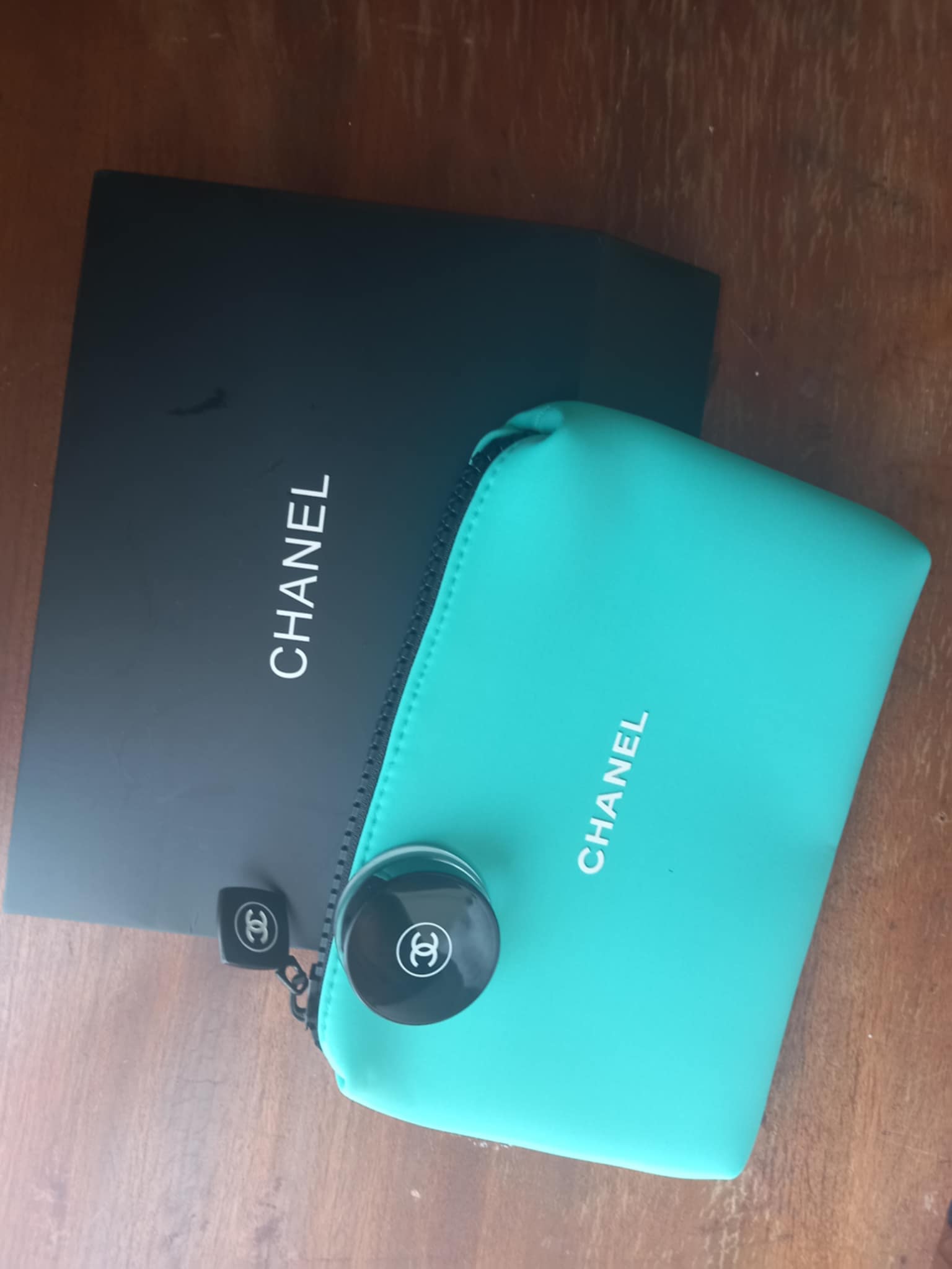 Tiffany Green Chanel Makeup Pouch