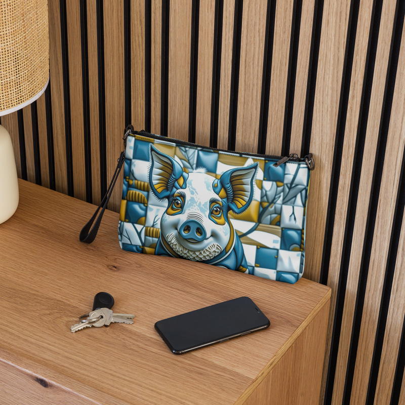 Faux Leather Crossbody Bag: Removable Straps, Dark Gray Hardware